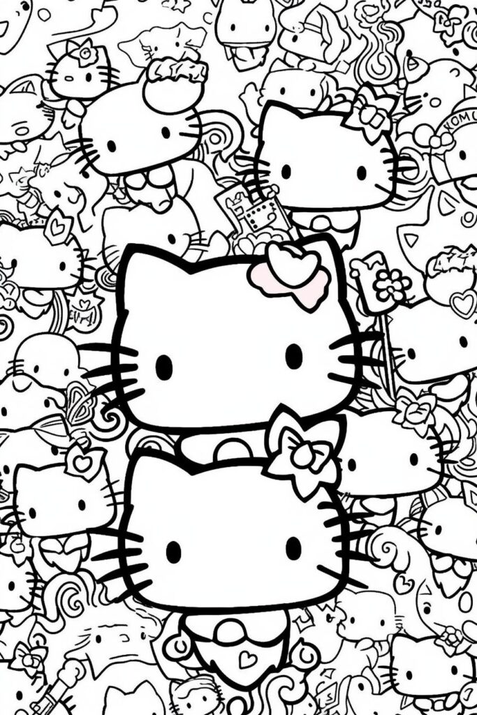 Hello kitty coloring pages