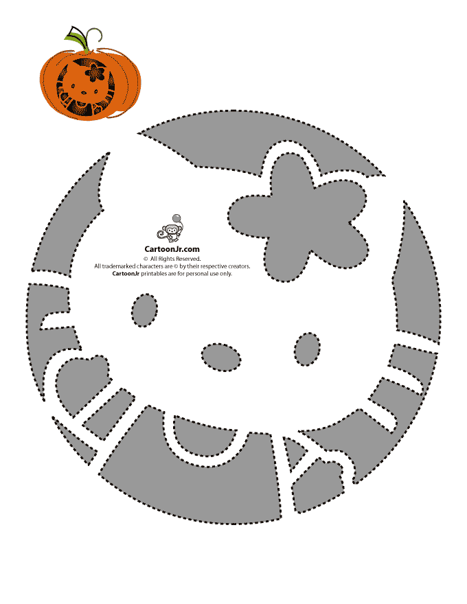 Hello kitty pumpkin carving template free printable