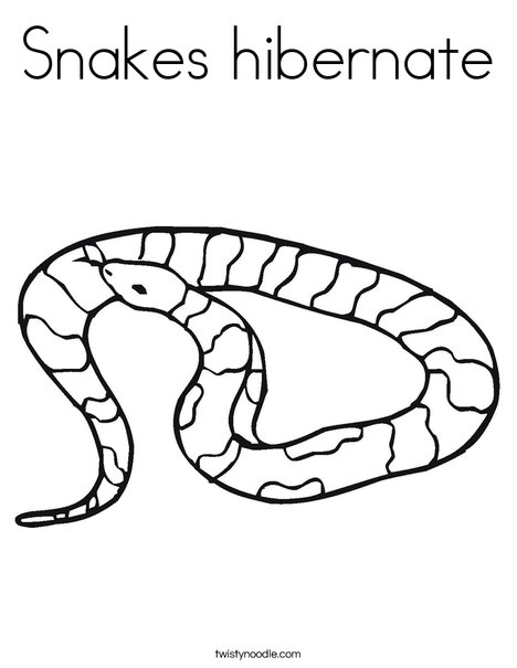 Snakes hibernate coloring page