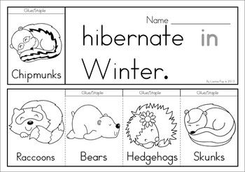 Winter sight word fluency flip books winter sight words winter preschool hibernation preschool crafts