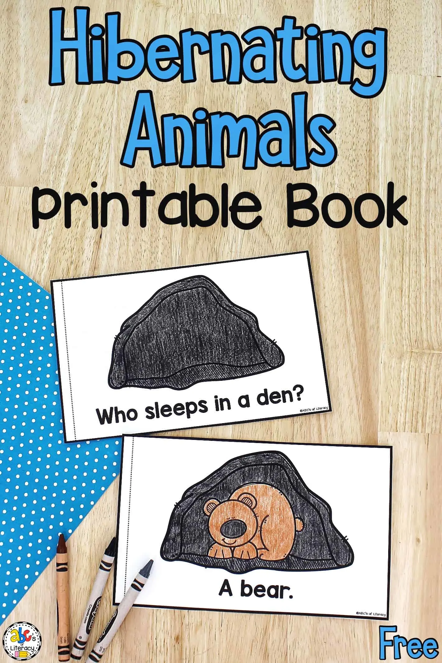 Hibernating animals printable book