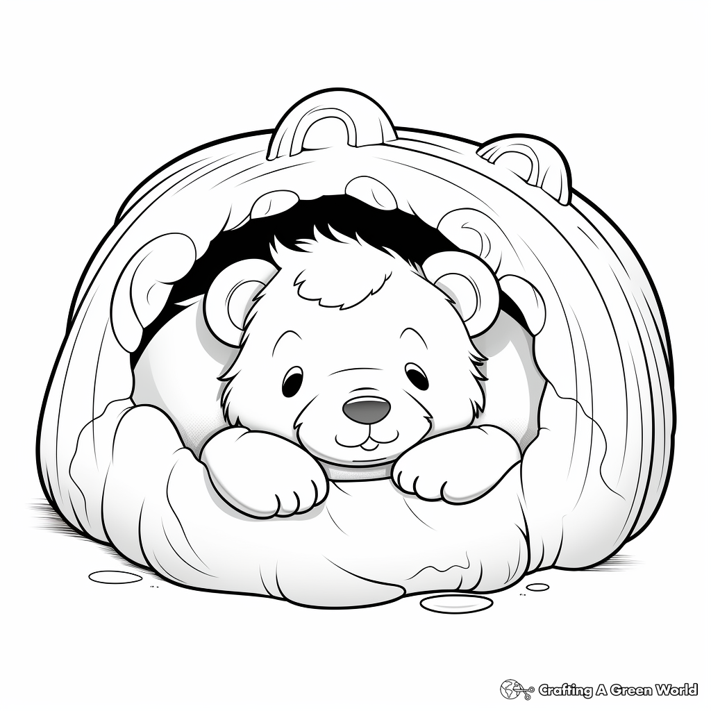 Hibernating bear coloring pages