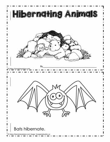 Animals that hibernate booklet worksheets