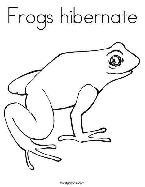 Frogs hibernate coloring page