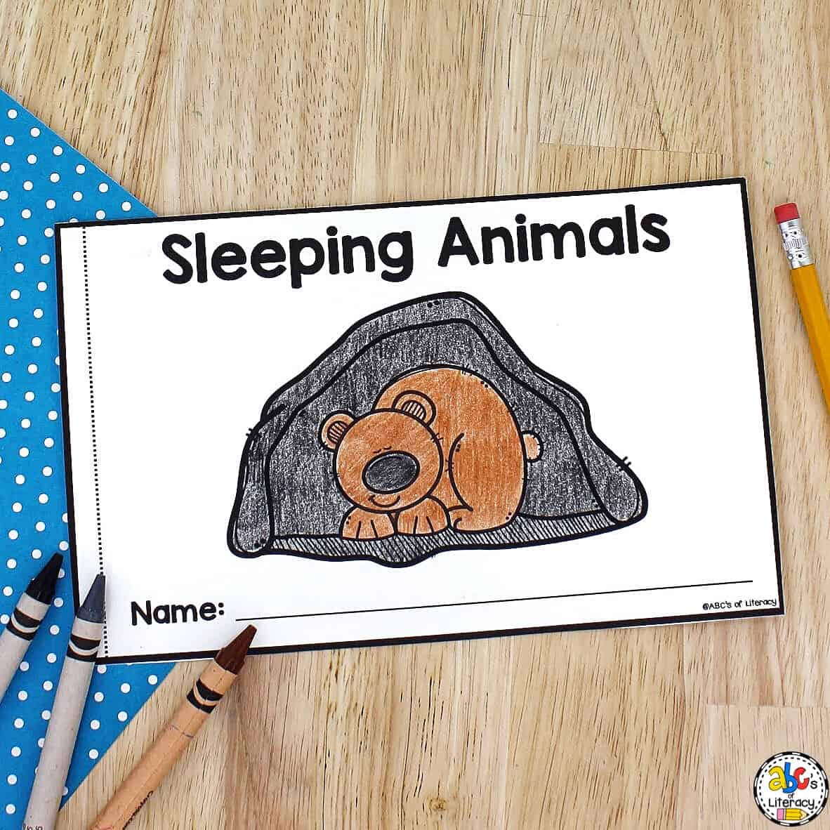 Hibernating animals printable book