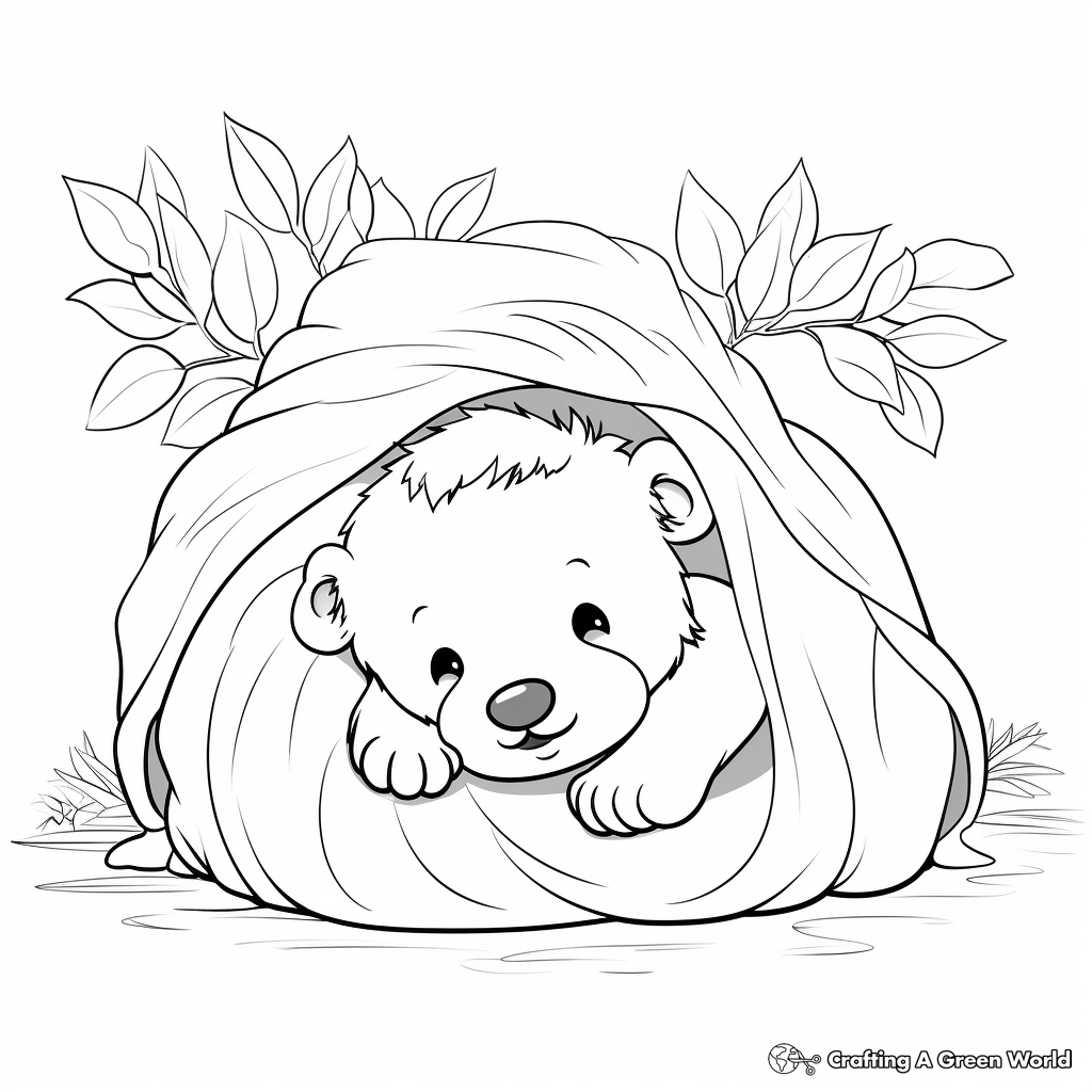 Hibernating bear coloring pages