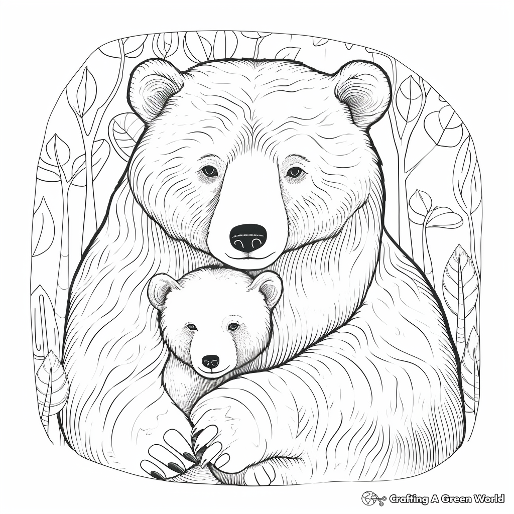 Hibernating bear coloring pages