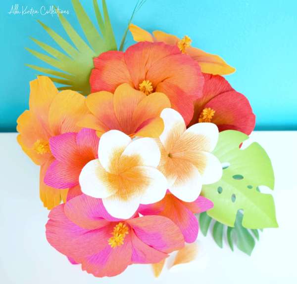 Diy hibiscus flower template how to make crepe paper flowers
