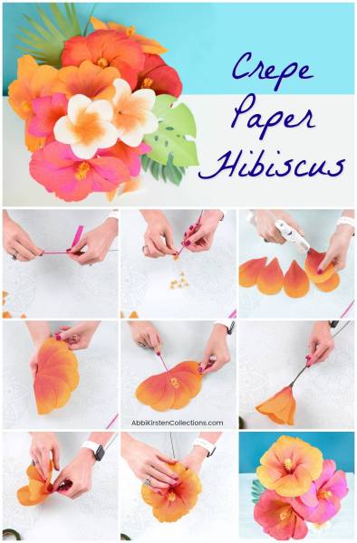 Diy hibiscus flower template how to make crepe paper flowers