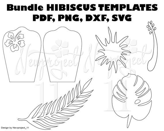 Printable hibiscus par flower template