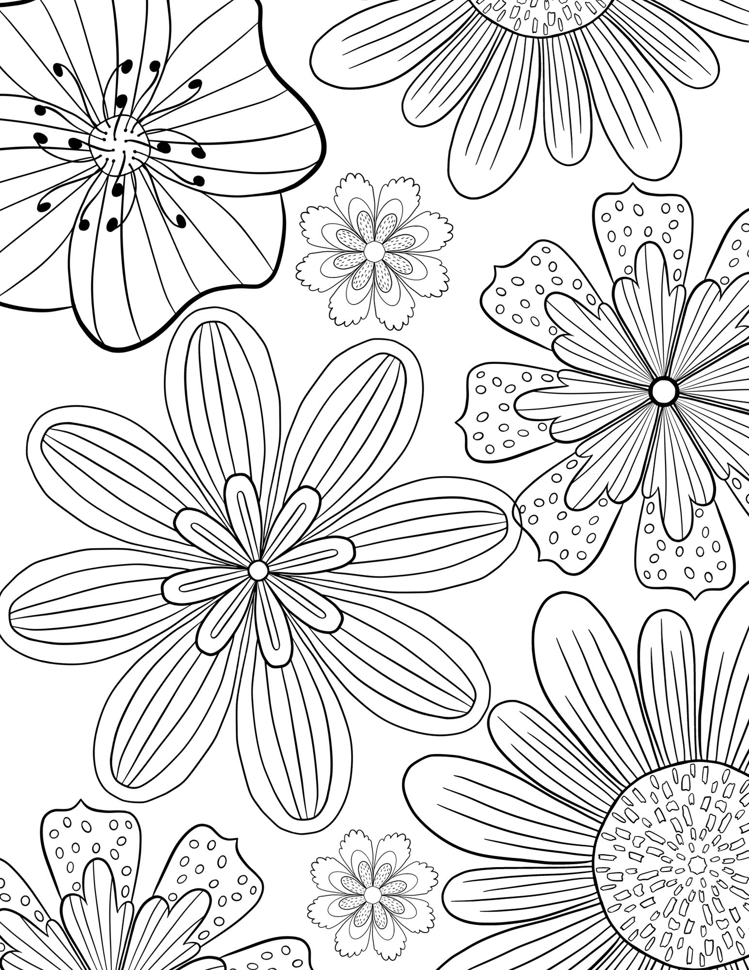 Flower coloring pages to print