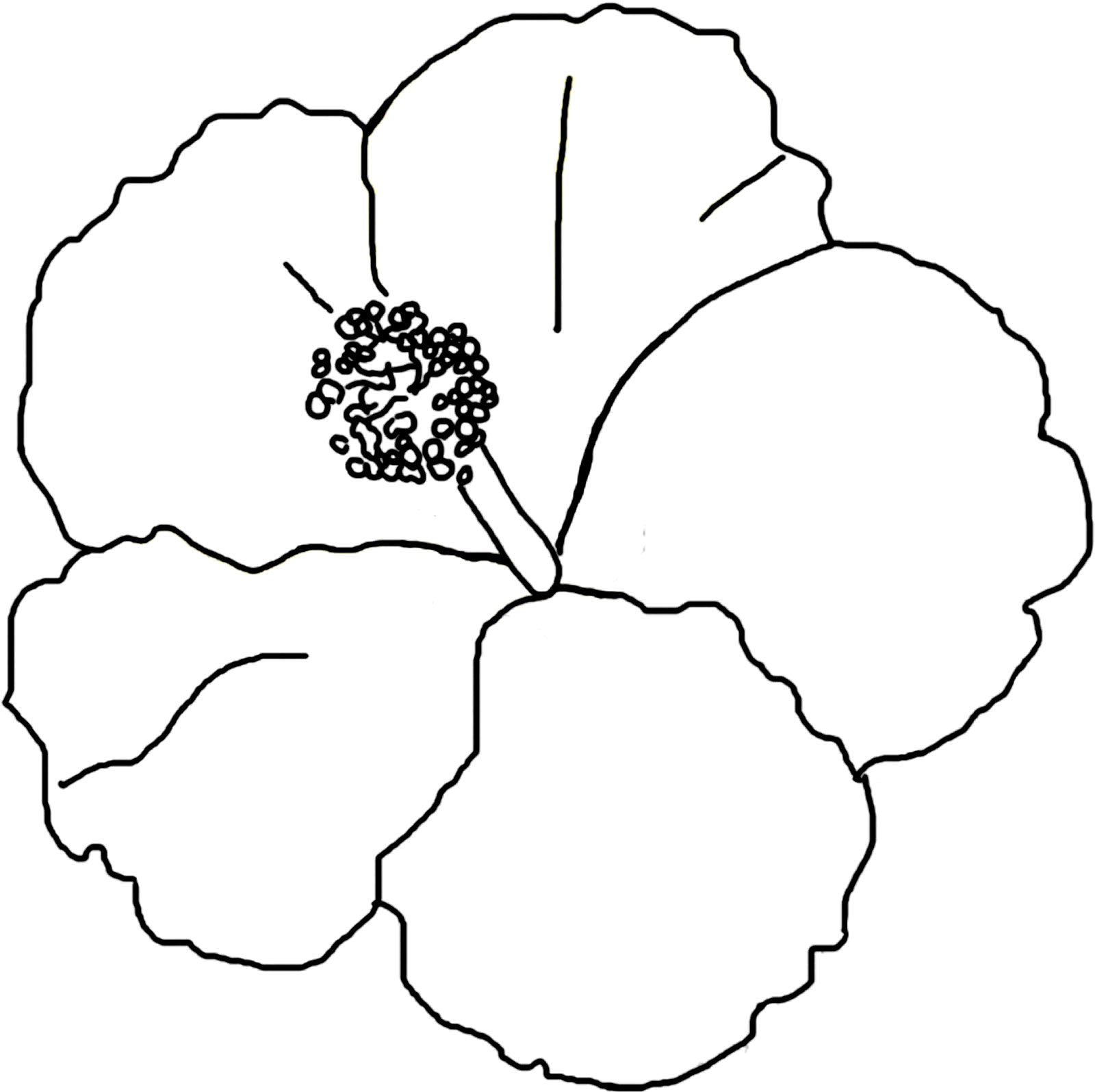 Free printable hibiscus coloring pages for kids