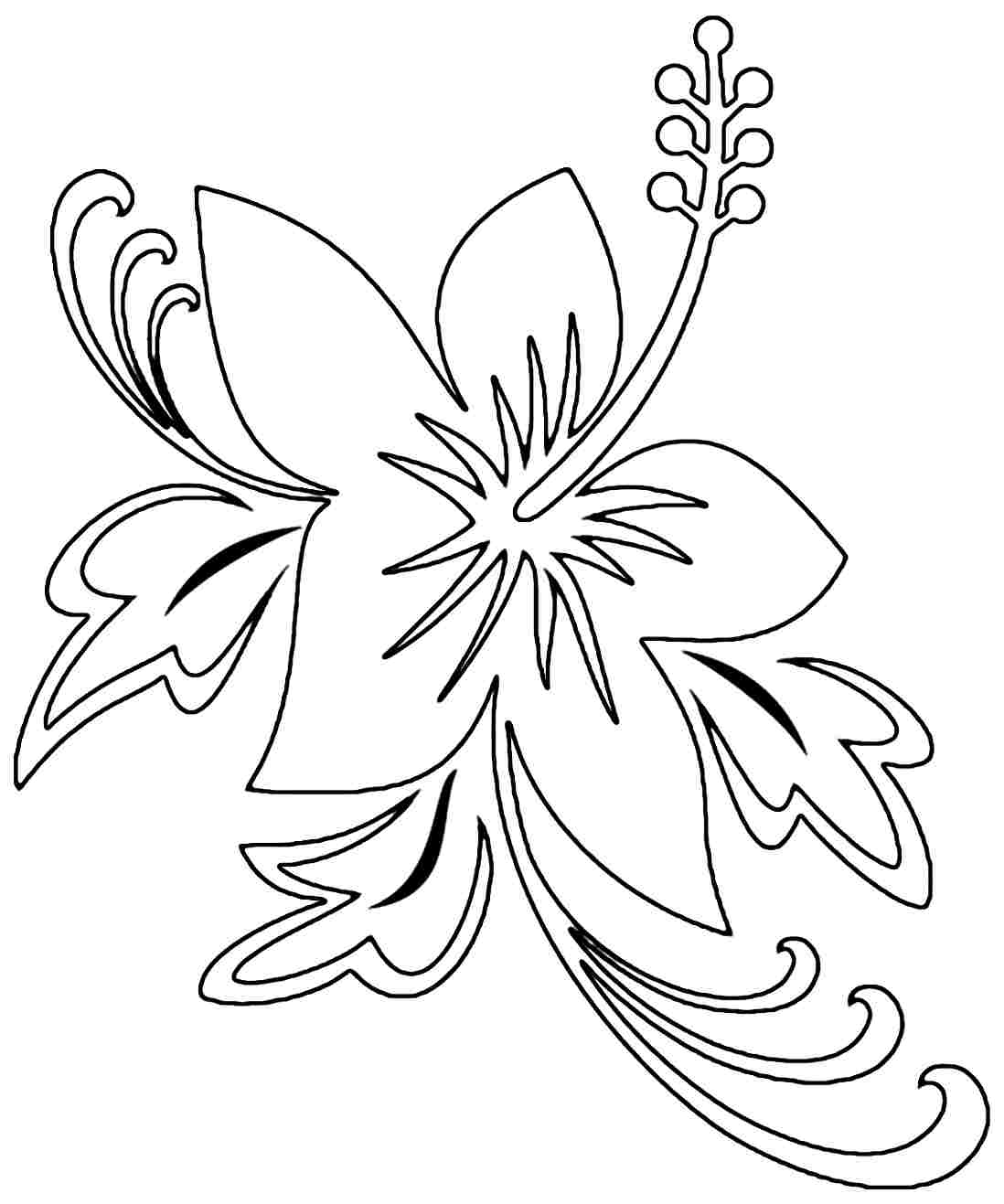 Free printable hibiscus coloring pages for kids