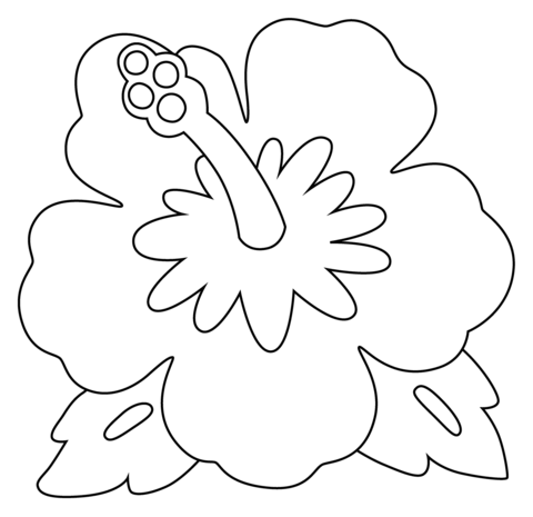 Hibiscus coloring pages free coloring pages