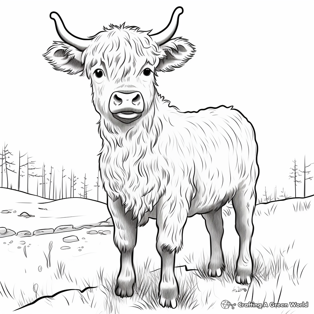 Highland cow coloring pages