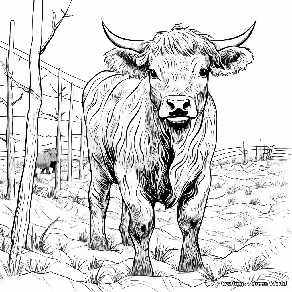 Highland cow coloring pages