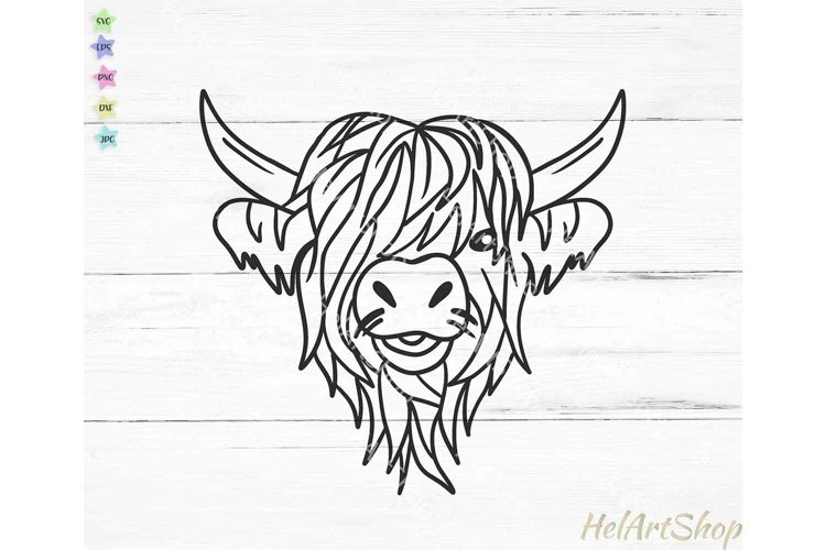 Highland cow svg farm svg cow face svg