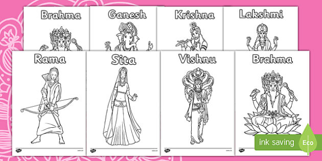 Hindu gods louring sheets teacher made