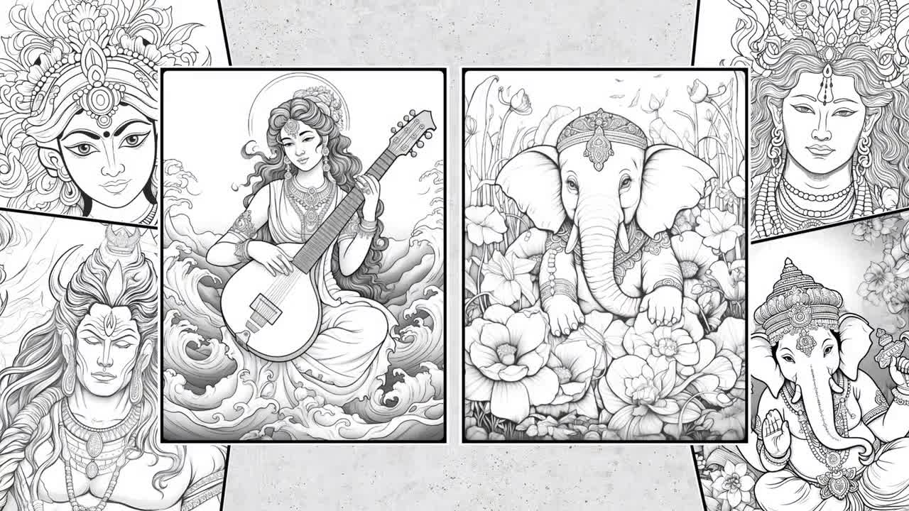 Hinduism coloring pages adults printable coloring page hinduist religion hindu religion drawings coloring pages book