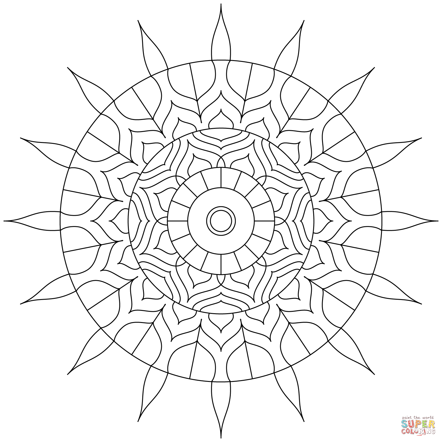 Hindu mandala coloring page free printable coloring pages