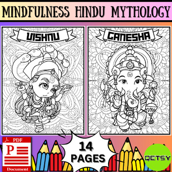 Mindfulness hindu mythology coloring pages mindfulness hindu gods goddesses