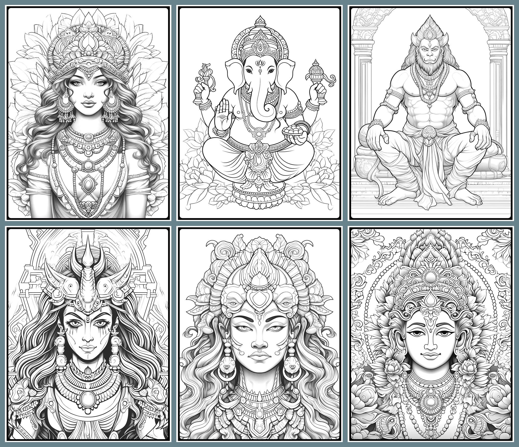 Hinduism coloring pages adults printable coloring page hinduist religion hindu religion drawings coloring pages book