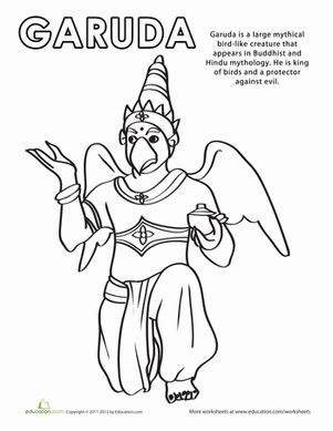 Garuda coloring page coloring pages cool coloring pages animation artwork