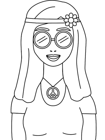 Hippie coloring page free printable coloring pages