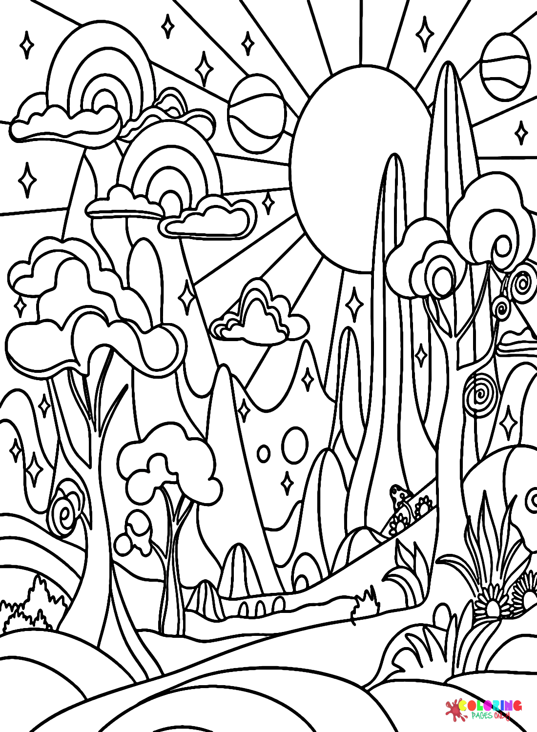 Hippie coloring pages printable for free download