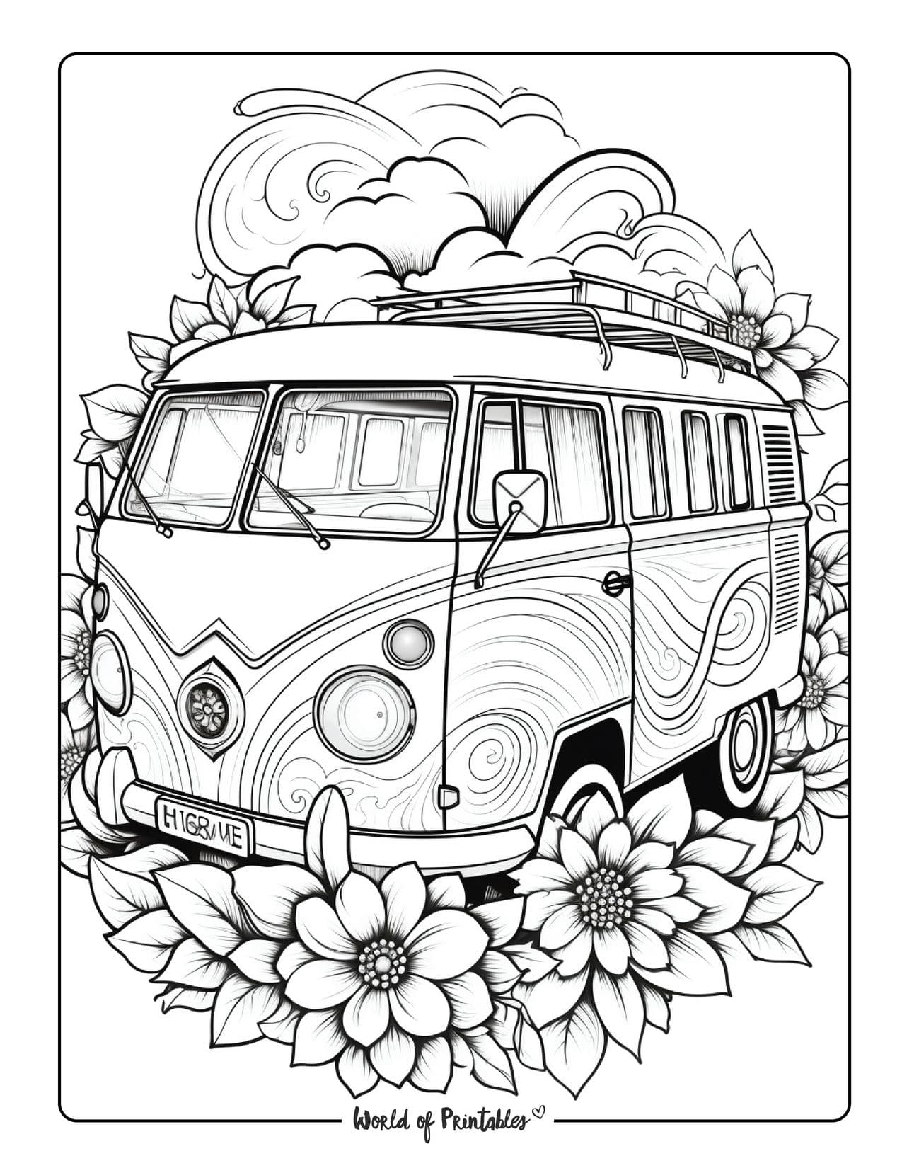 Hippie coloring pages