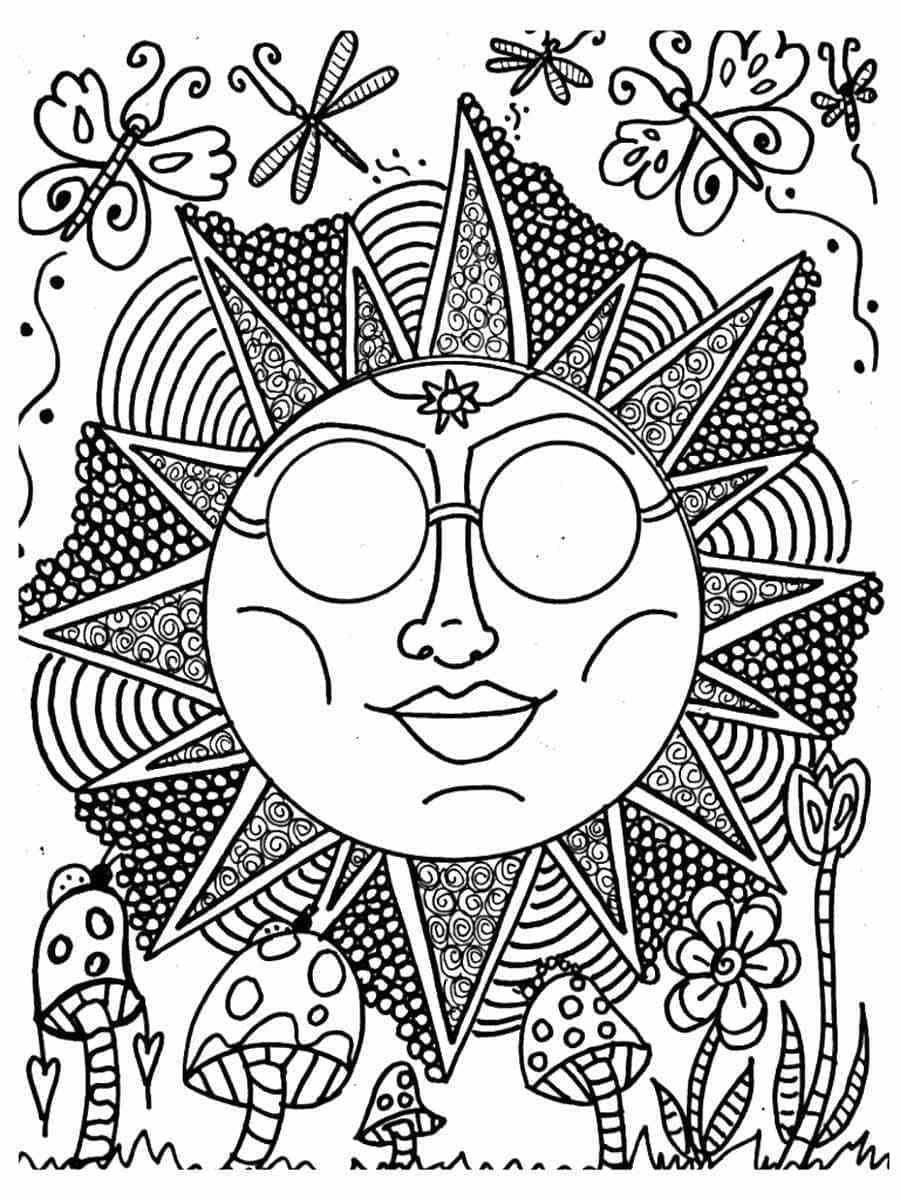 Hippie coloring pages