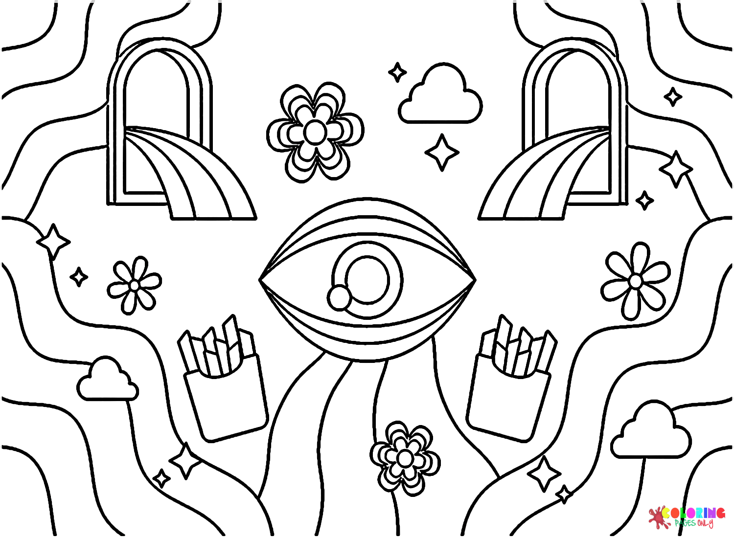 Hippie coloring pages