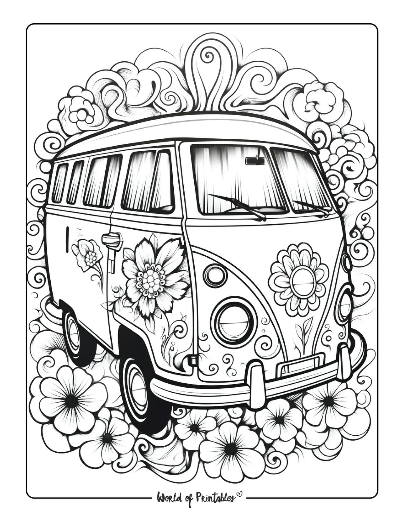 Hippie coloring pages