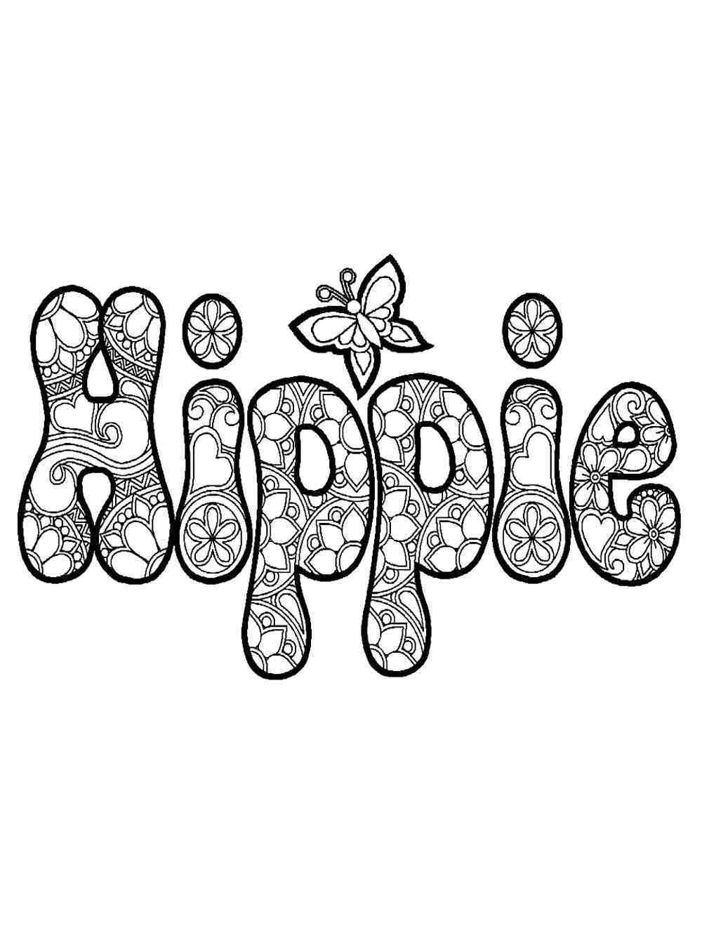 Hippie coloring pages