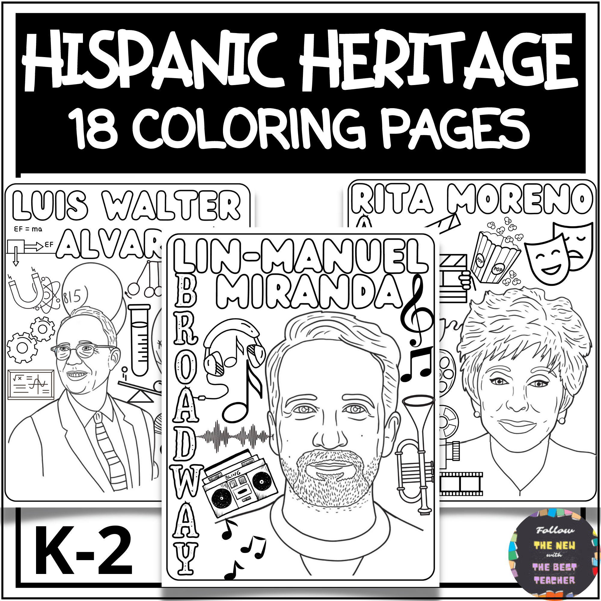 Famous hispanic icons coloring pages for hispanic heritage month made by teachers