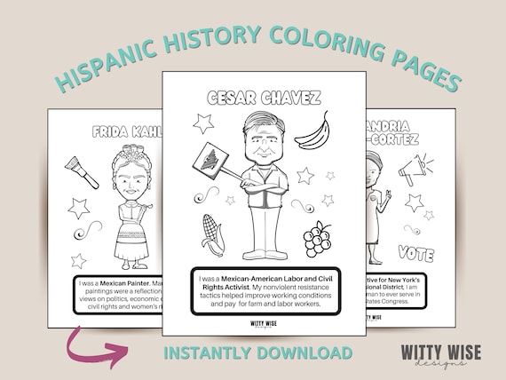 Hispanic history coloring pages educational resources homeschool resources hispanic heritage month printable coloring pages