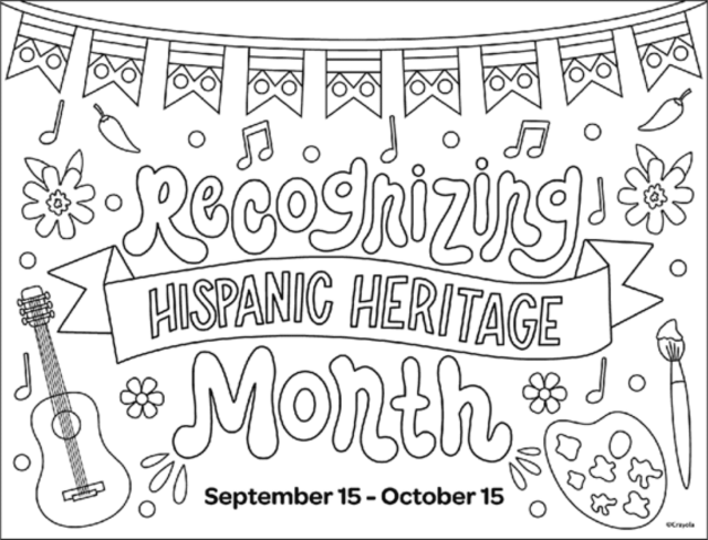 Hispanic heritage month coloring pages for kids