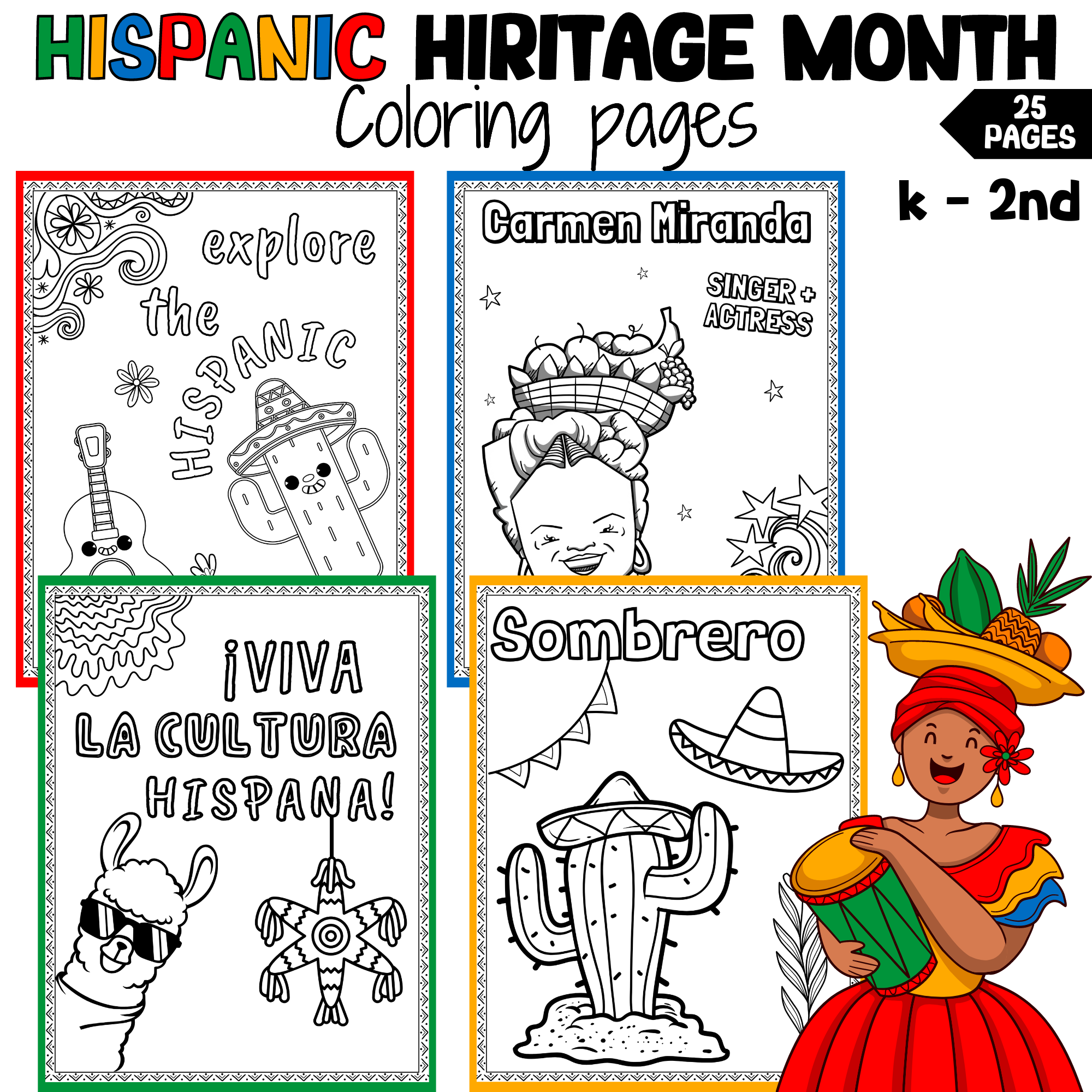 Hispanic heritage month coloring pages hispanic heritage month activities made by teachers