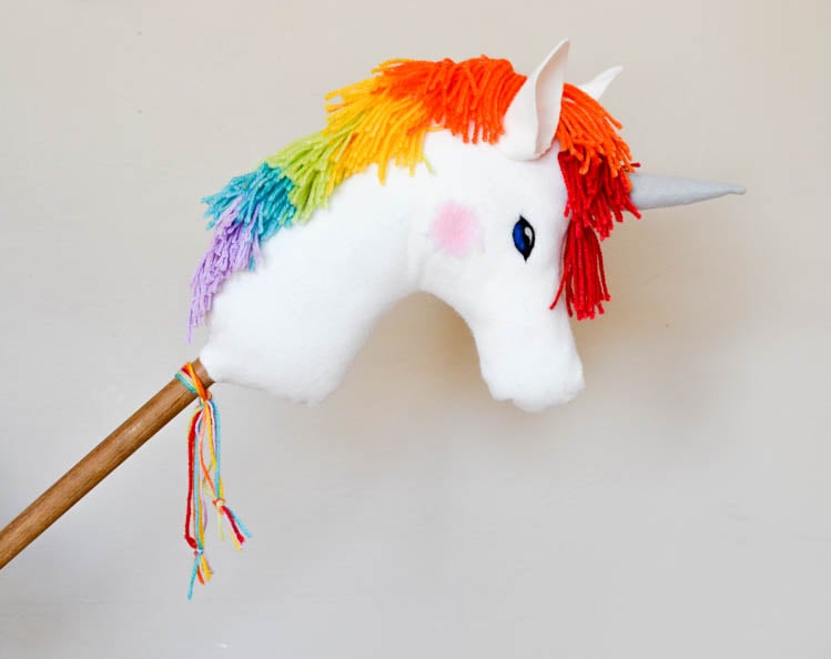 Diy rainbow unicorn hobby horse