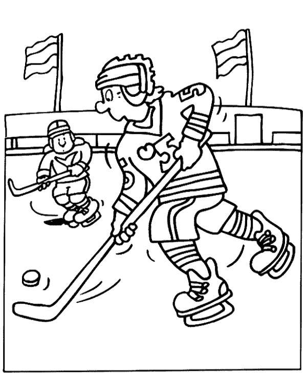 Hockey match coloring sheet ice rink