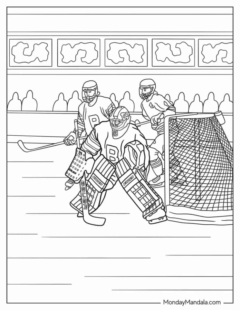 Hockey nhl coloring pages free pdf printables