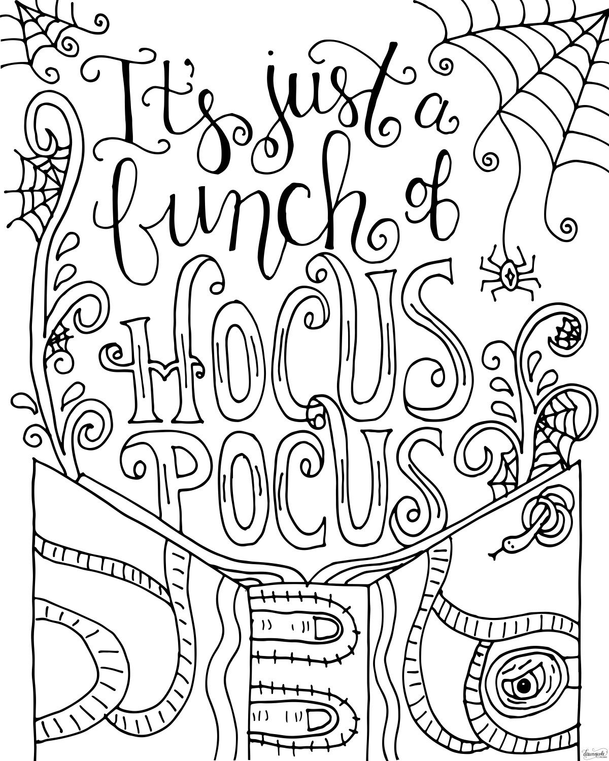 Hocus pocus coloring page