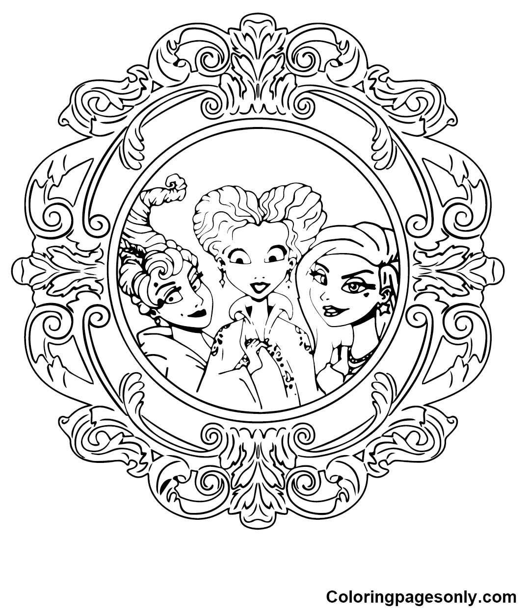 Hocus pocus coloring pages printable for free download