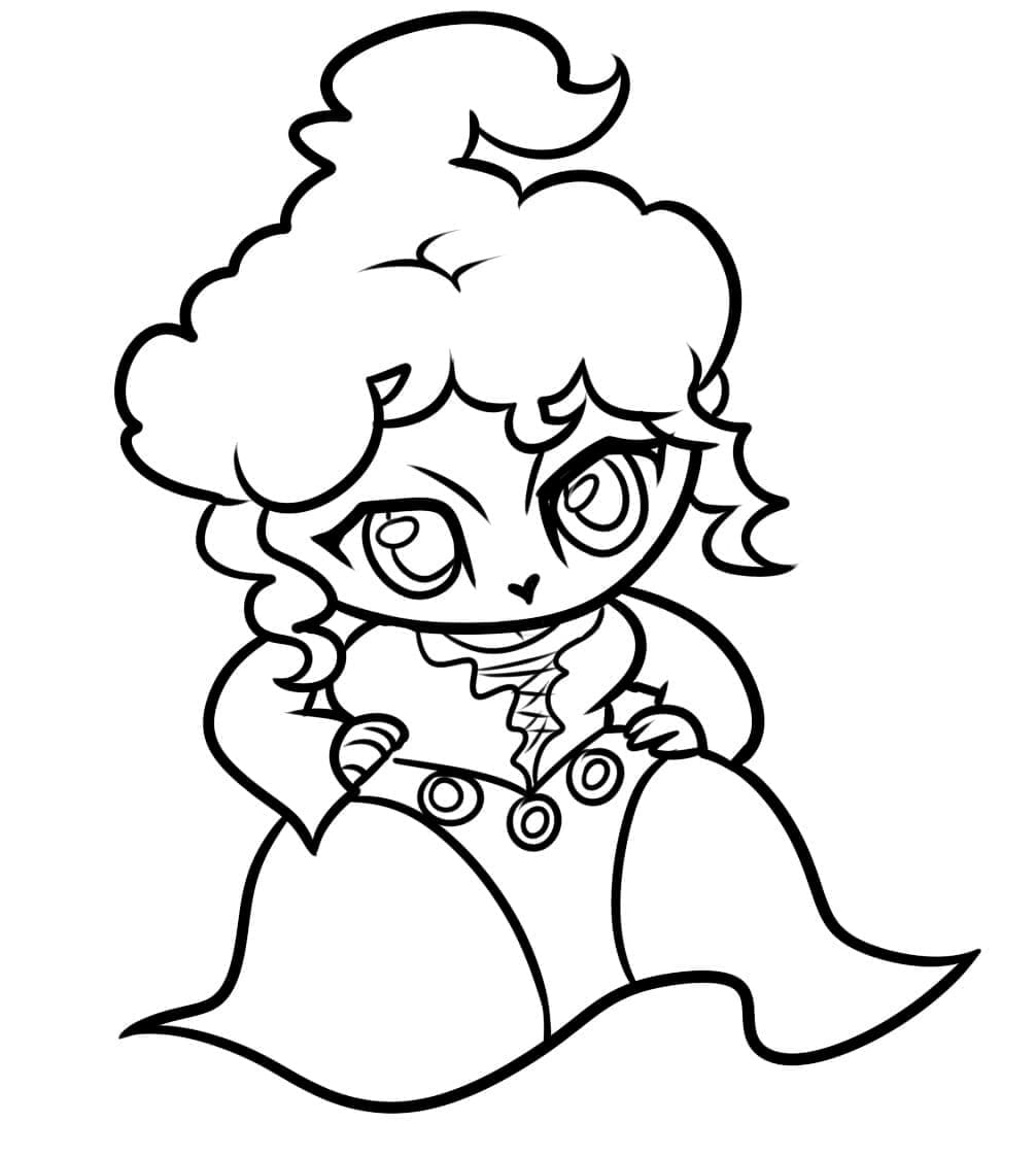 Chibi mary sanderson from hocus pocus coloring page