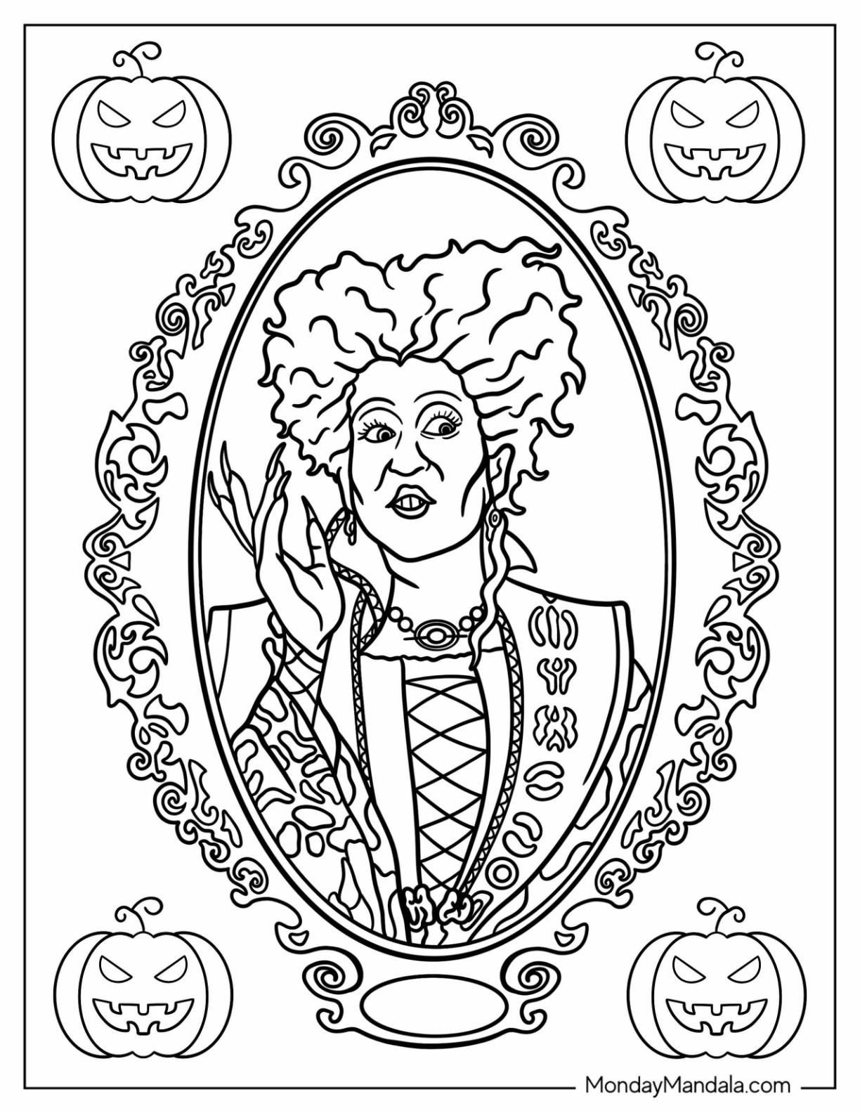 Hocus pocus coloring pages free pdf printables