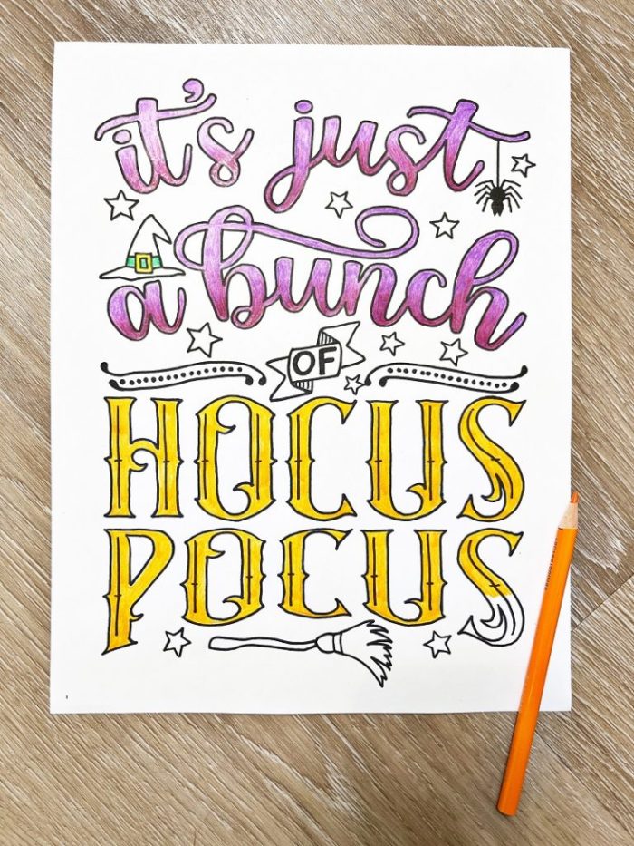 Hocus pocus craft free printable coloring page