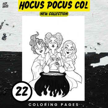 Cast a spell with the new collection of hocus pocus coloring pages