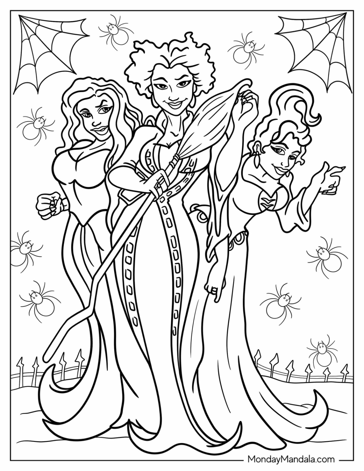 Hocus pocus coloring pages free pdf printables