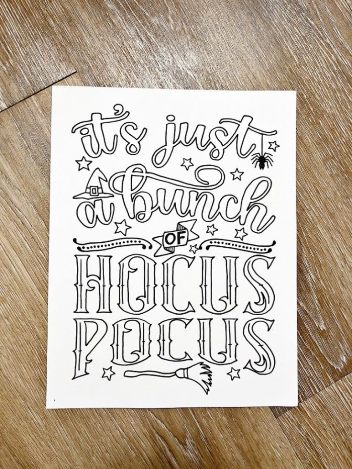 Hocus pocus craft free printable coloring page
