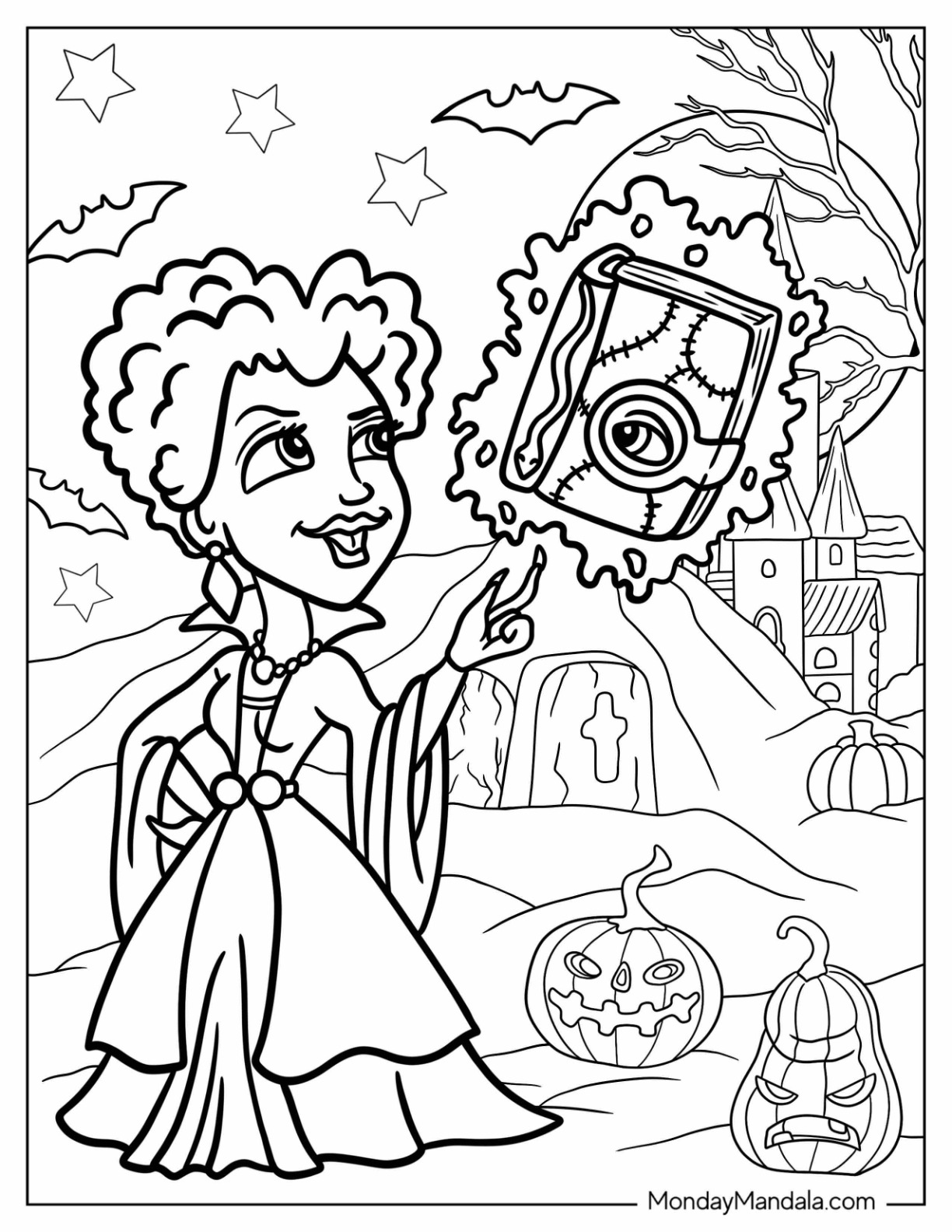 Hocus pocus coloring pages free pdf printables